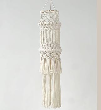 ハンドメイド　ランプ Amazon.co.jp : Macrame Fringedランプシェードホーム飾り